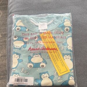 Hanna Andersson Snorlax Kids Pajama Set - Blue and Cream. Size 8. NWT